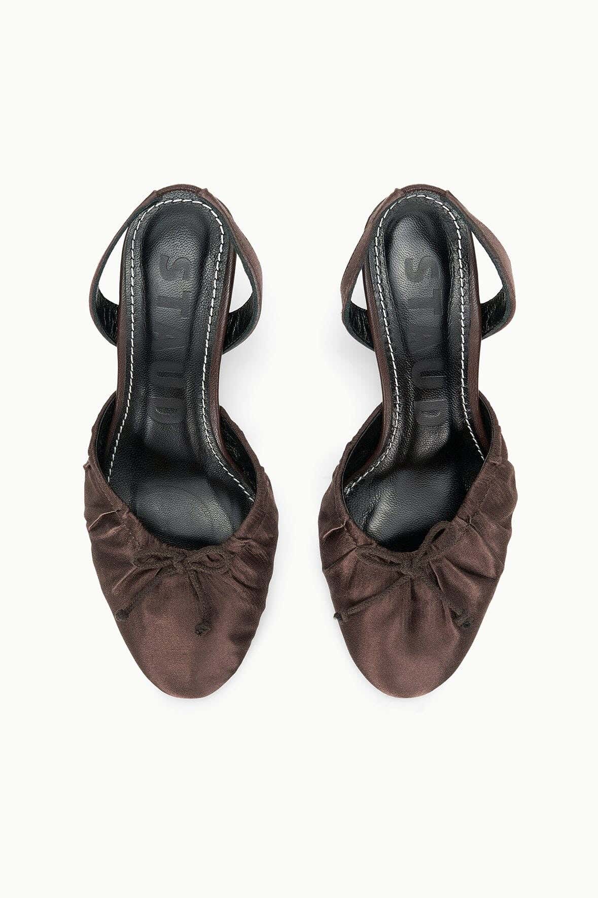 ALBA BALLET SLINGBACK | ESPRESSO SATIN
