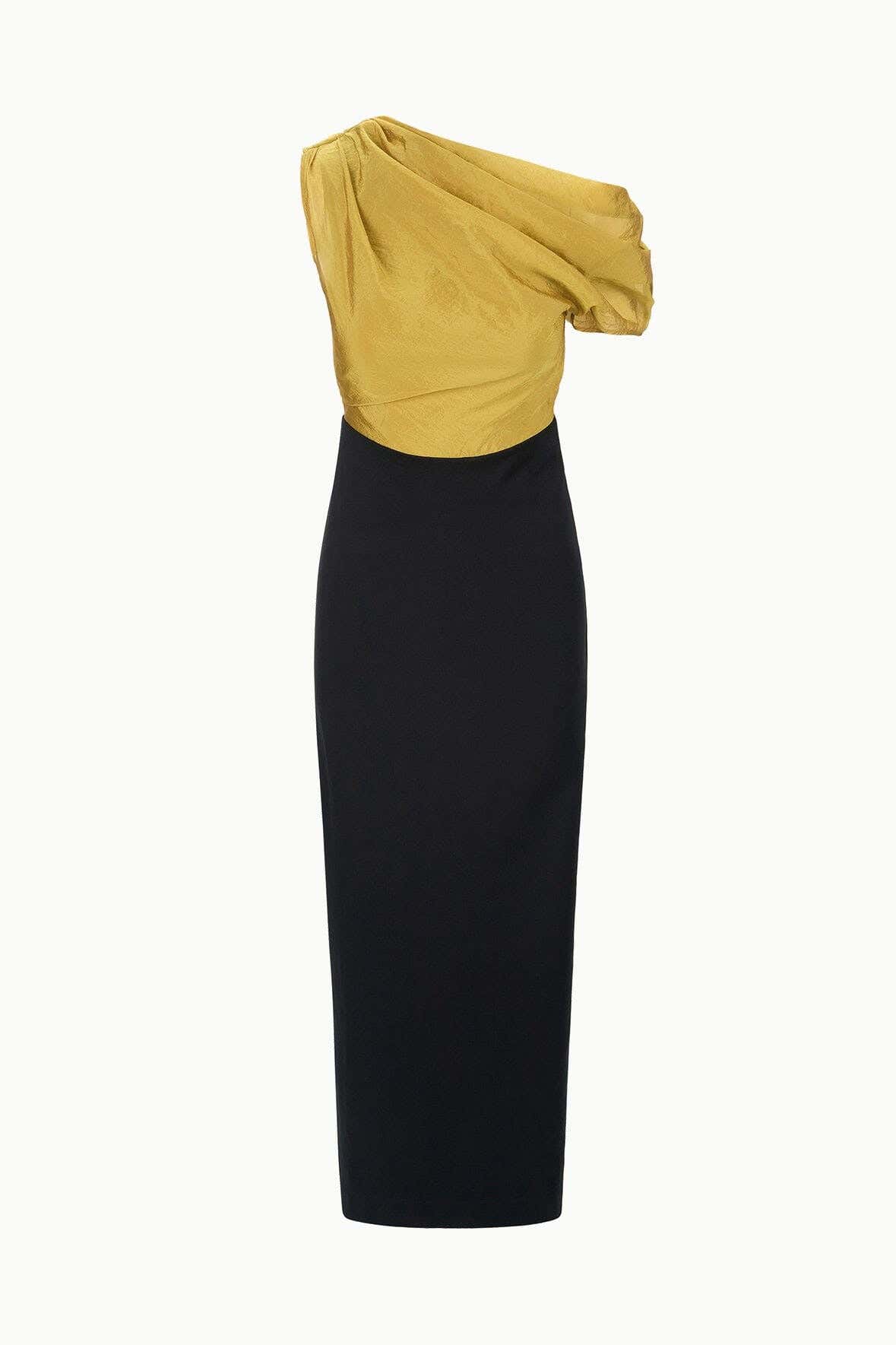 TOPAZ DRESS | CHARTREUSE BLACK
